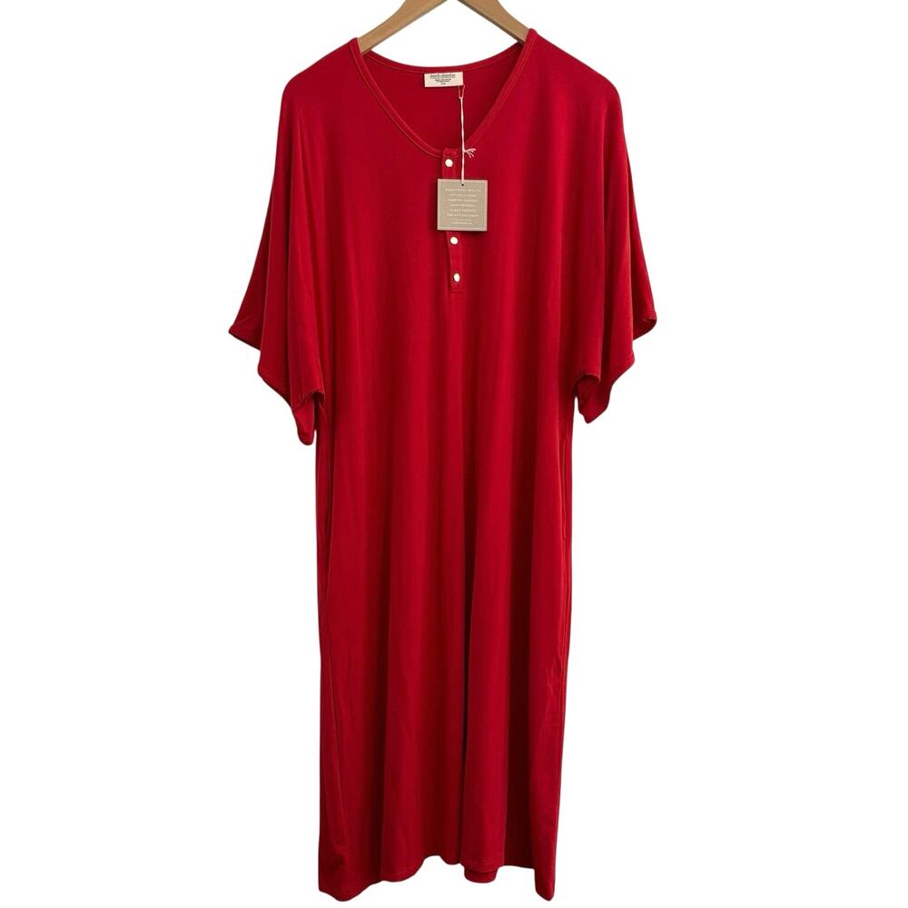 Dwell & Slumber Red Kaftan Nightgown Maternity Nursing Friendly Women’s XS / S